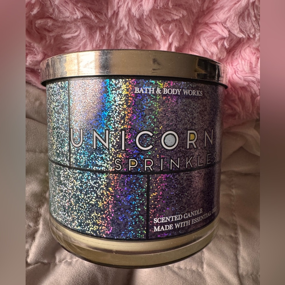 New Bath & Body Works Unicorn Sprinkles 3-Wick Candle